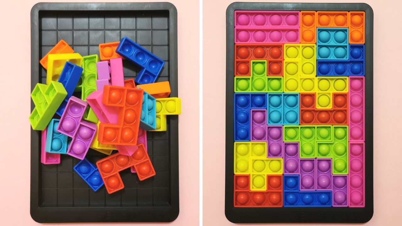 Mozaika-tetris  iš pop it ''Building block"