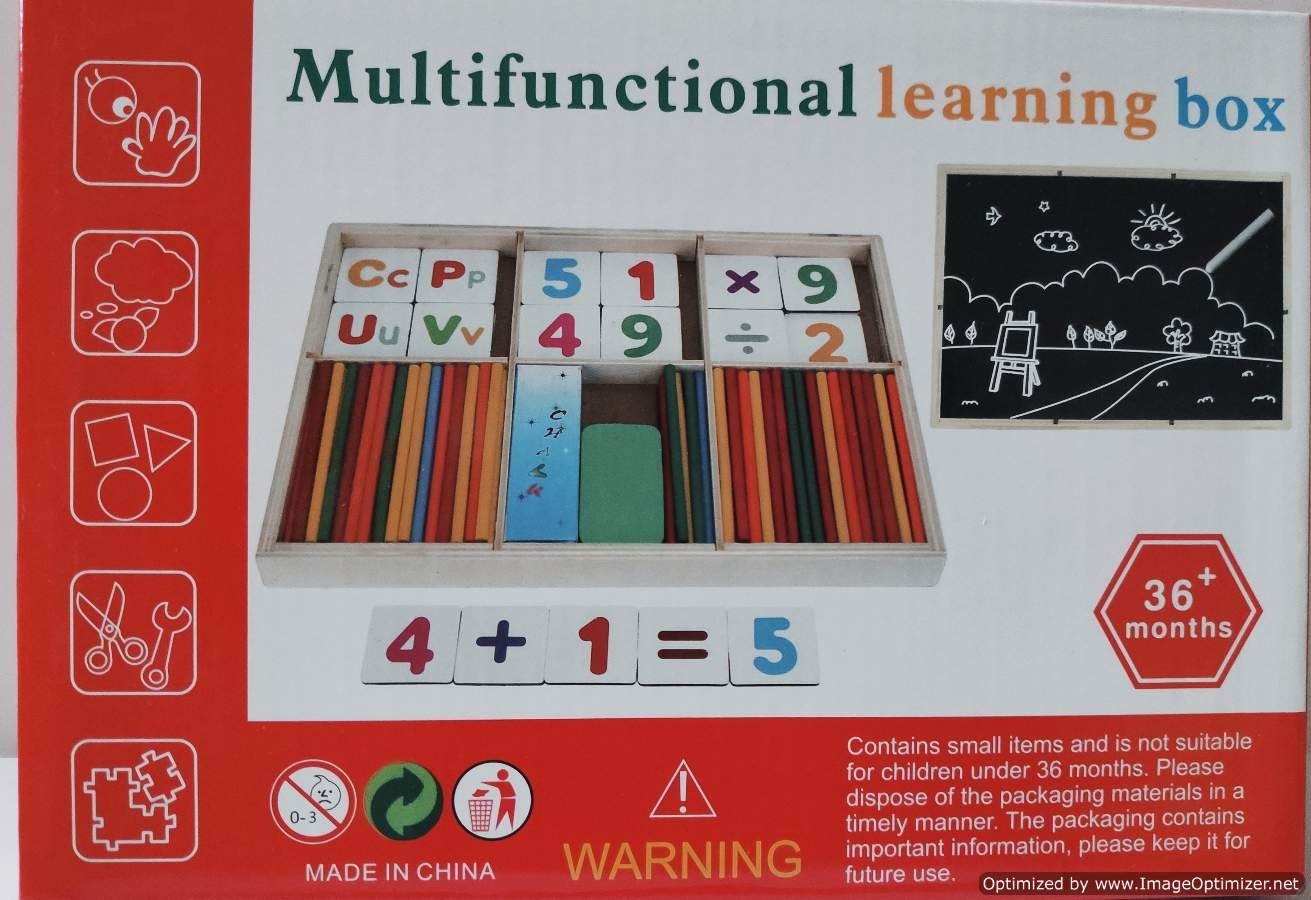 Matematinis pagaliukų ir skaičiukų rinkinys su lenta