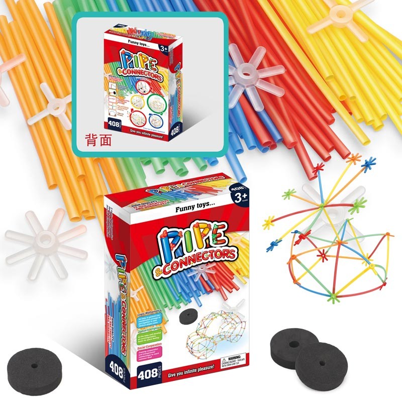 Šiaudelių kontstravimo  rinkinys "Pipe connectors ''