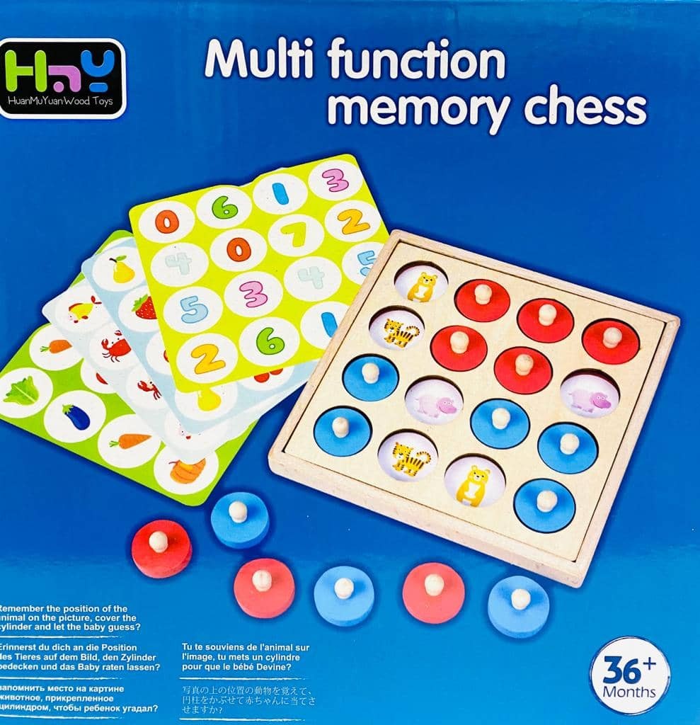 Didaktinis Montessori atminties žaidimas ''Multi funkction memeory chess''
