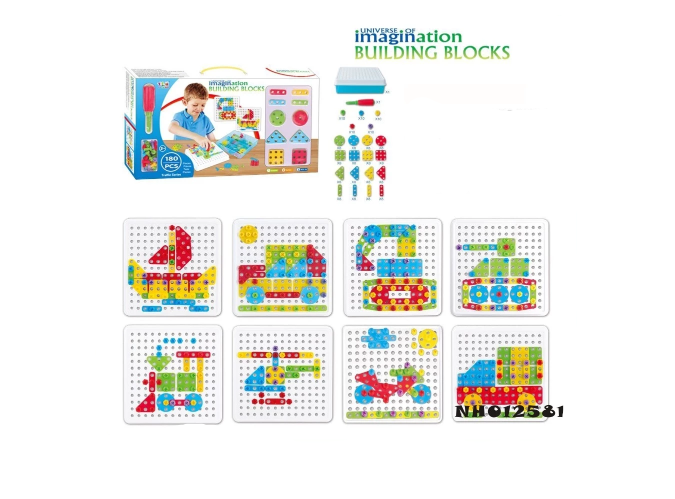 Konstruktorius "Imagination building bloks" 180 dalių