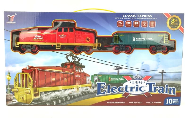 Elektrinis traukinys su bėgiais10 dalių