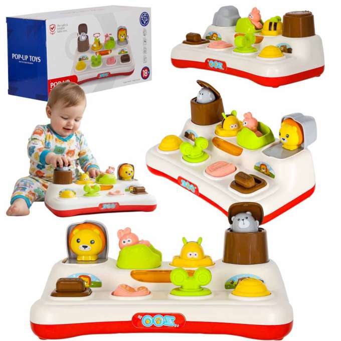 Montessori žaidimas su  iššokančiais gyvūnais