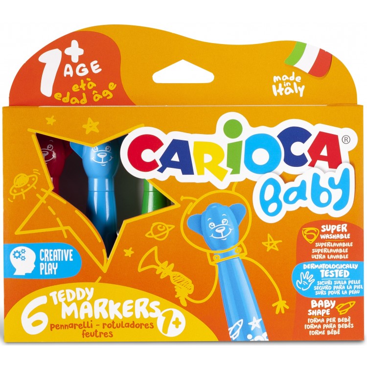 Flomasteriai 6 sp Carioca Baby Teddy Marker stori